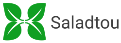a green leaf logo on a black background
