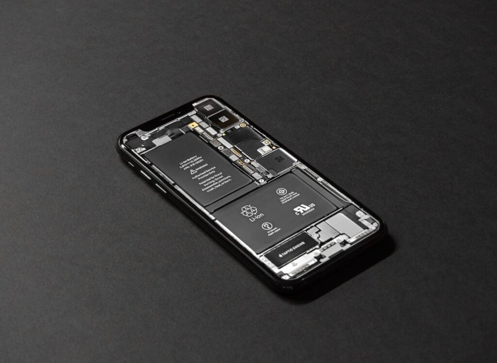 a cell phone with a battery