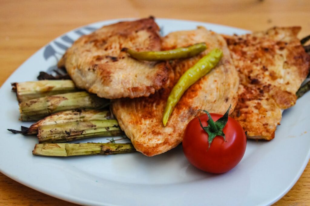 Poulet Grillé aux Asperges